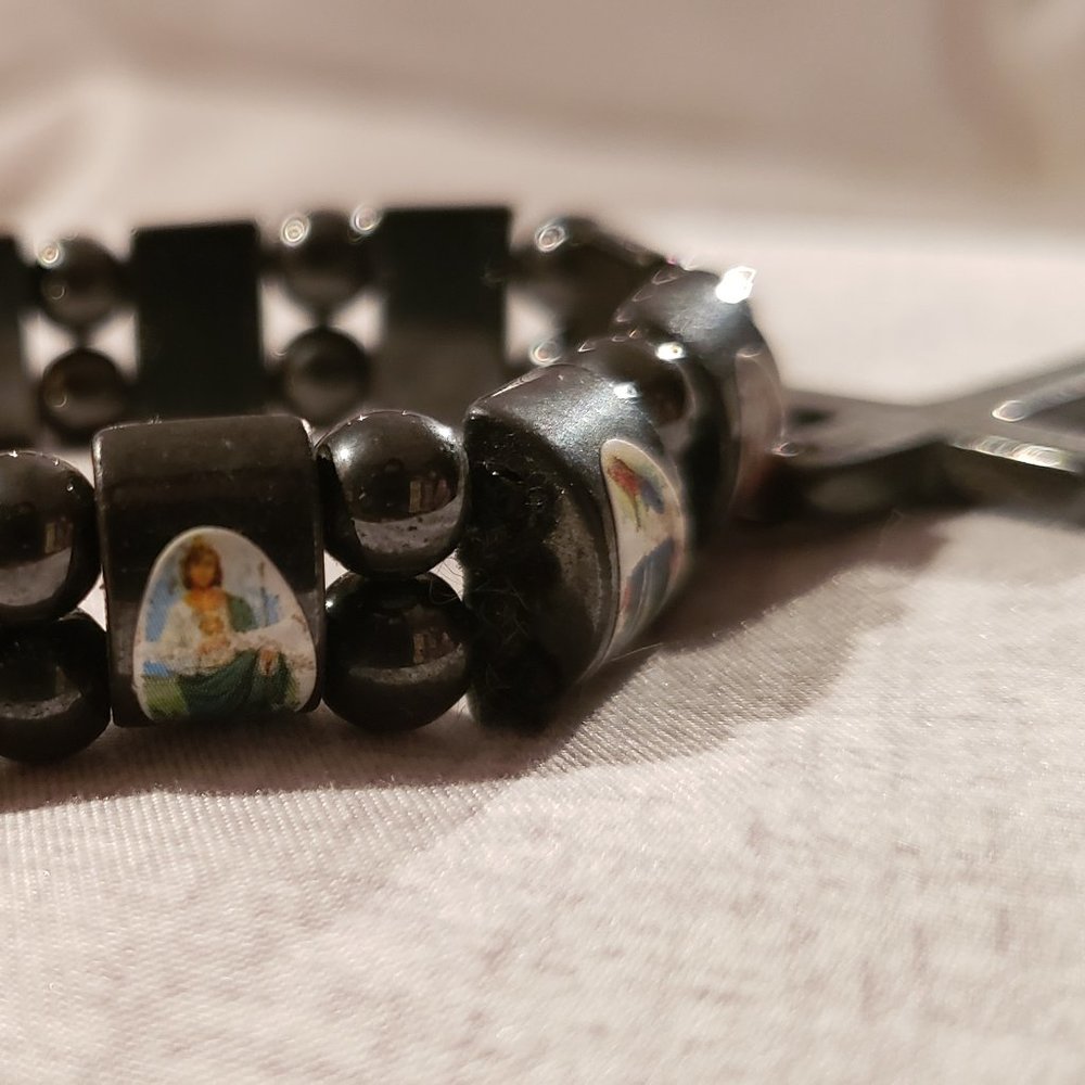 Religious metal bracelet